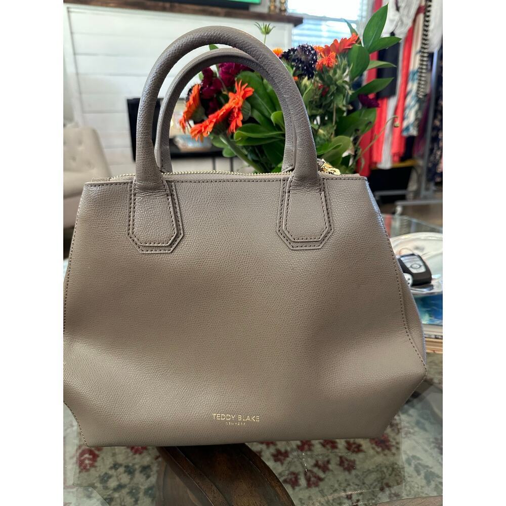 Teddy Blake Taupe Leather Satchel - Picture 6 of 12